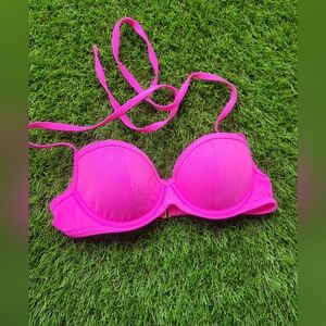 Victoria's Secret, bikini halter top, 32B, hot pink